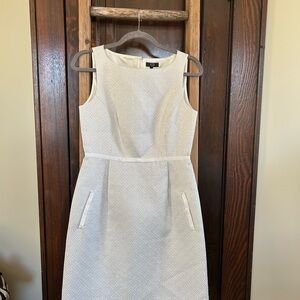 The sweetest retro white metallic dress, perfect for wedding/shower/bach
